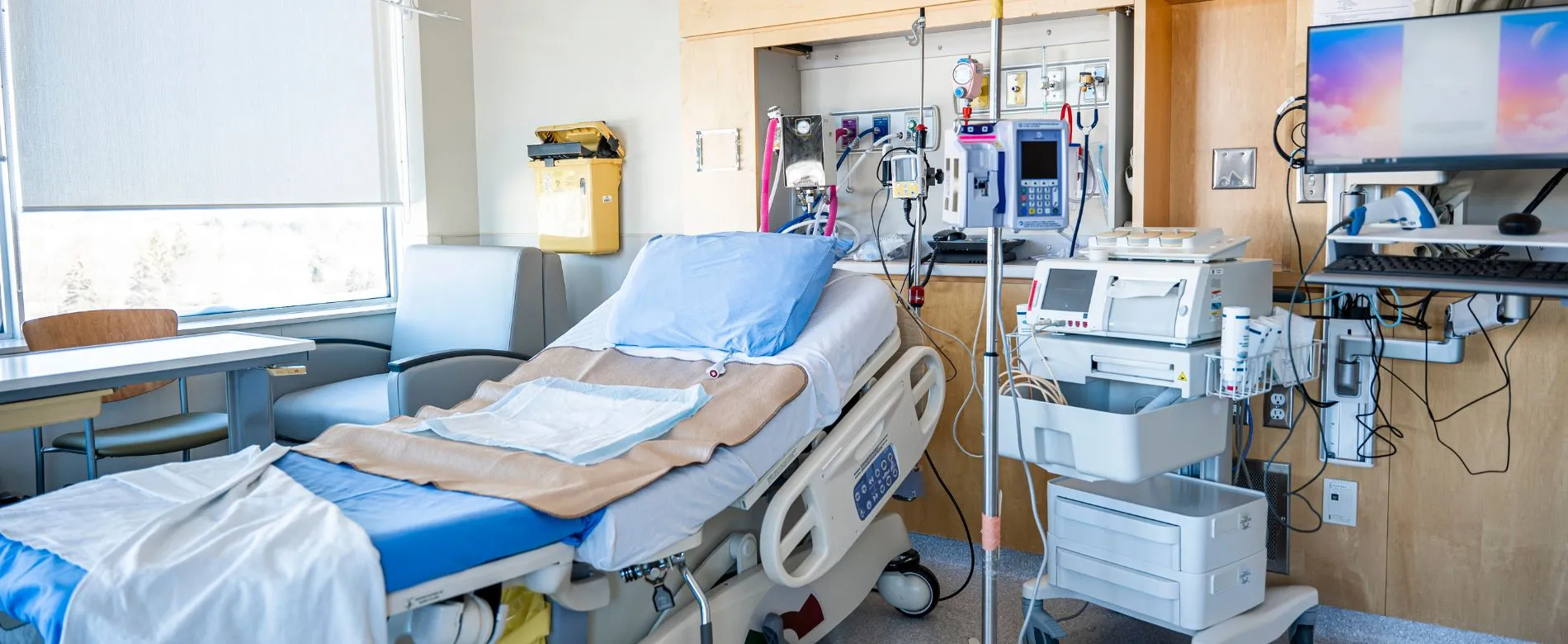 hospital equipment in a room