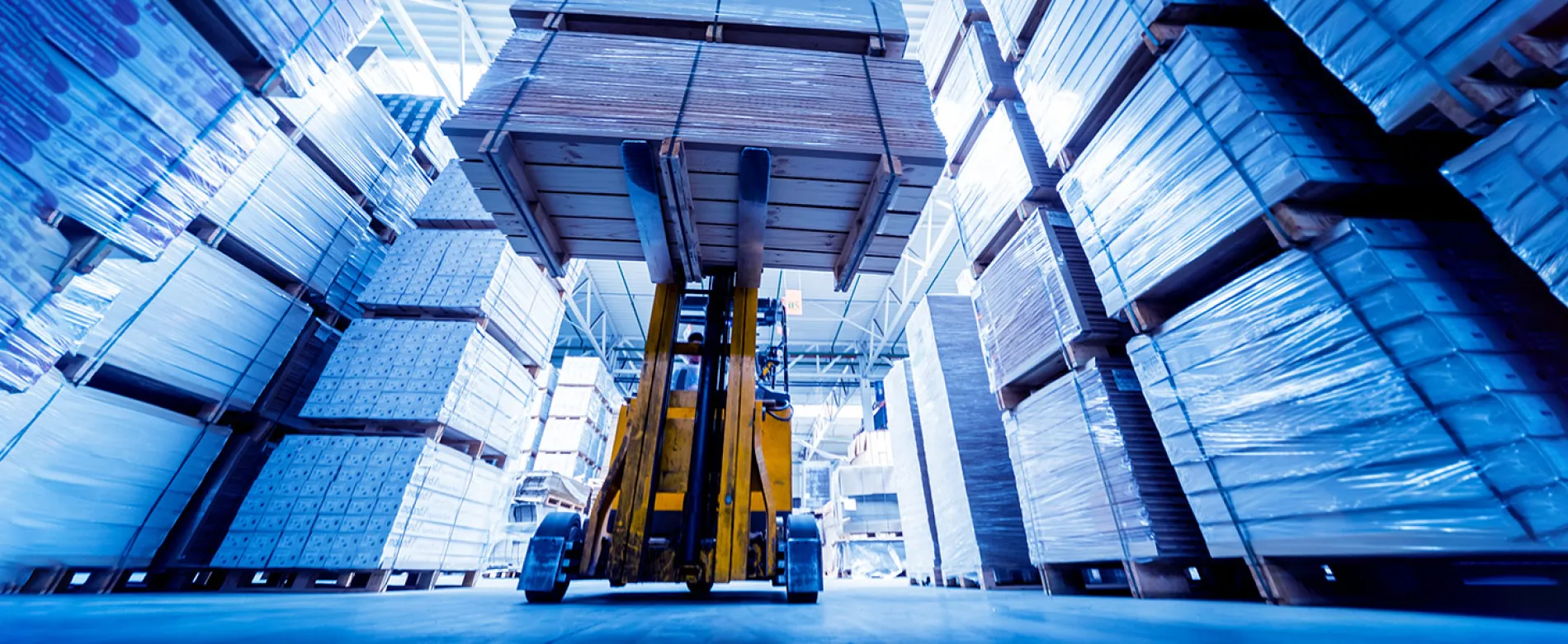 Warehouse forklift truck