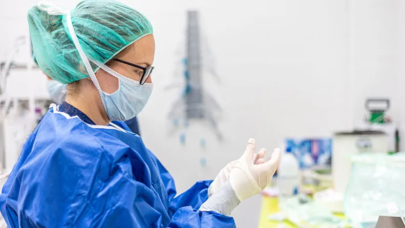 Healthcare professional wearing PPE