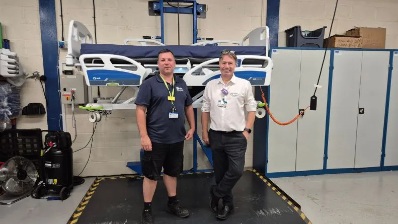 East Kent NHS Trust medical engineering team deploying RFID mattress tracking