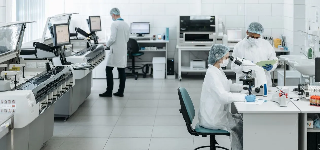 biomedical engineering team in a lab
