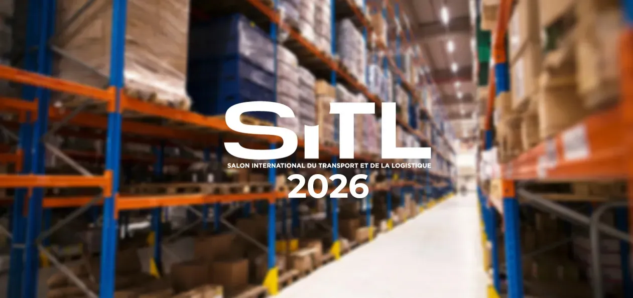SITL 2026 Warehouse background with exhibition logo overlaid