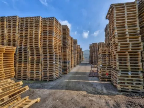 pallet stacks on industrial terrain