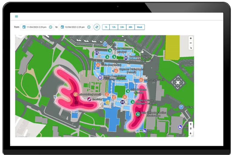 Infection control hotspot heatmap