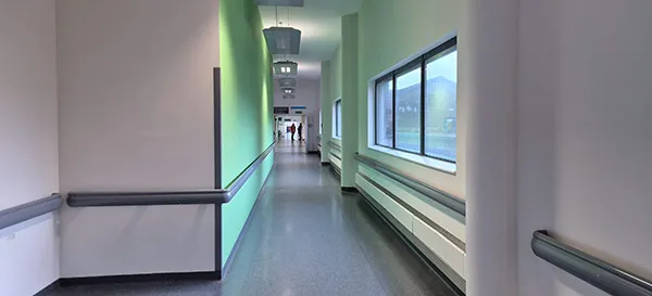 North Midlands NHS Trust hospital corridor