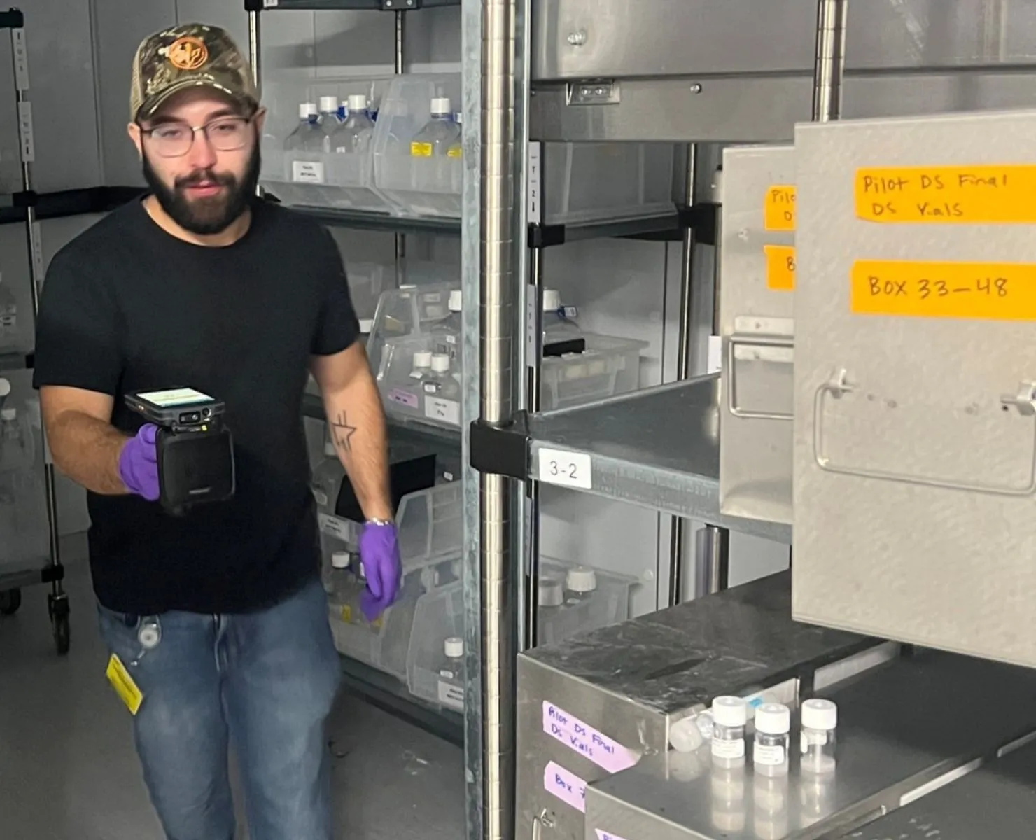 team using rfid reader to do inventory check at sanofi