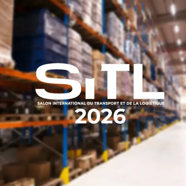 SITL 2026 Warehouse background with exhibition logo overlaid