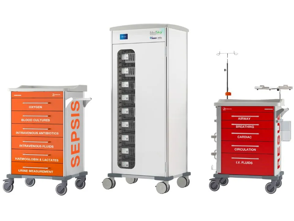 rfid sepsis cart resus cart and smart cabinet