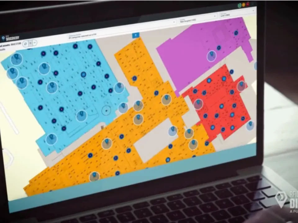 Screenshot of RFiD Discovery's interactive maps feature